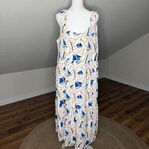 Kate & Sam Nautical Sailboat Midi Dress XXL Coastal Vibes ⚓️